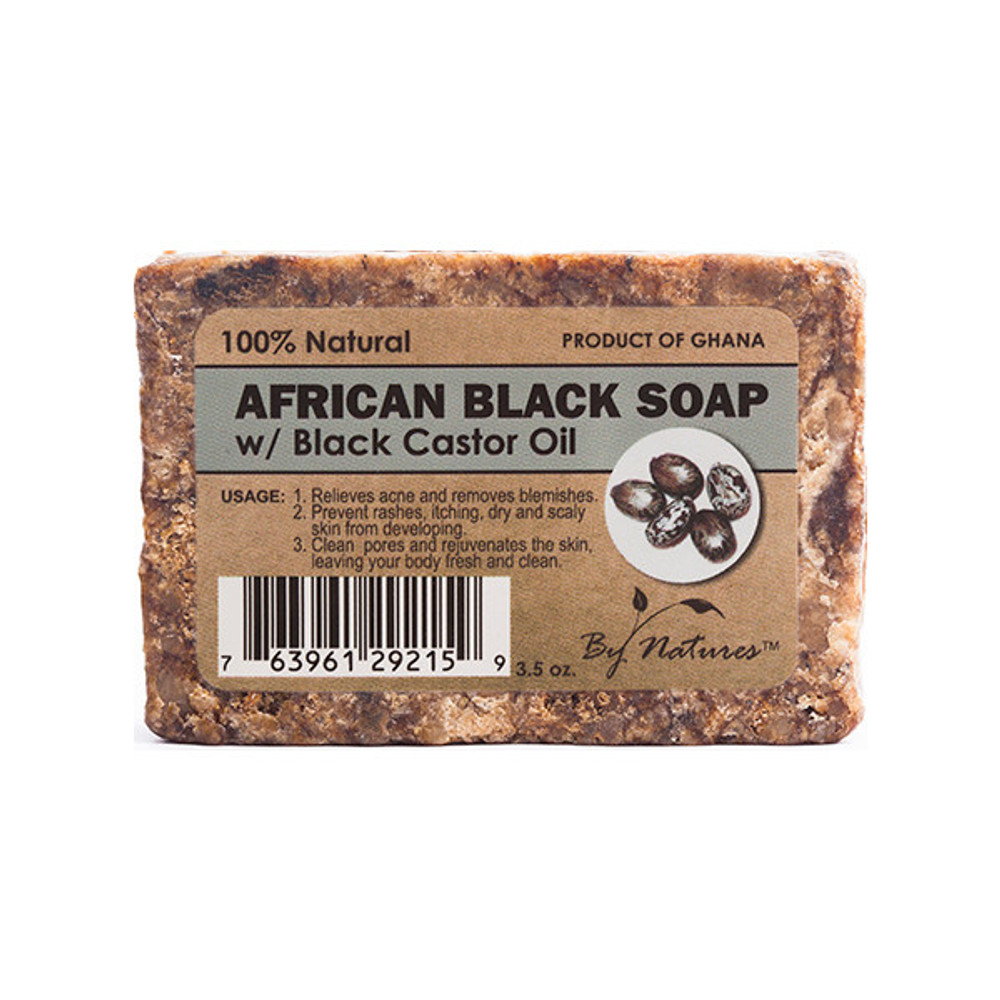 By Natures 100% African Black Soap with Black Castor Oil 3.5 oz.  By Natures 100% African Black Soap with Black Castor Oil 3.5 oz.