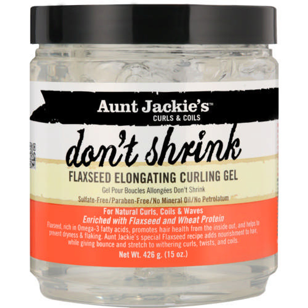 Aunt Jackie's Don't Shrink Flaxseed Elongating Curling Gel 15 oz  Aunt Jackie's Don't Shrink Flaxseed Elongating Curling Gel 15 oz