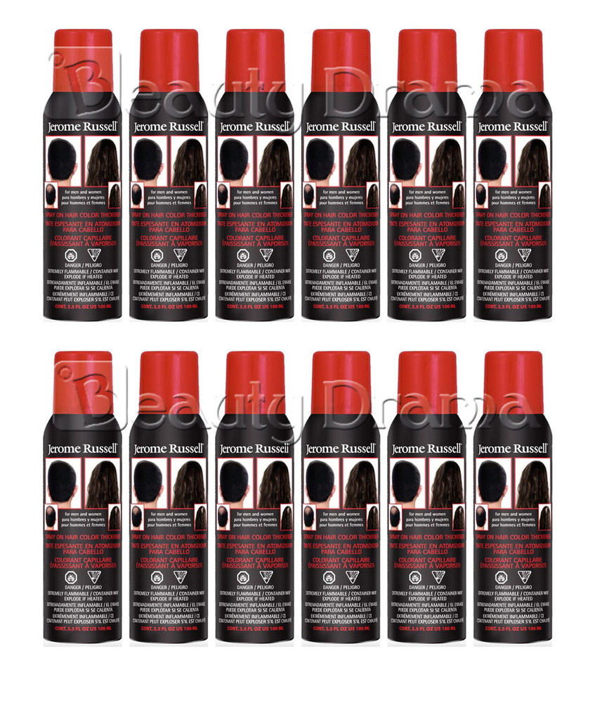 Jerome Russell Spray on Hair Color Thickener BLACK 12 pcs Deal Jerome Russell Spray on Hair Color Thickener BLACK 12 pcs Deal