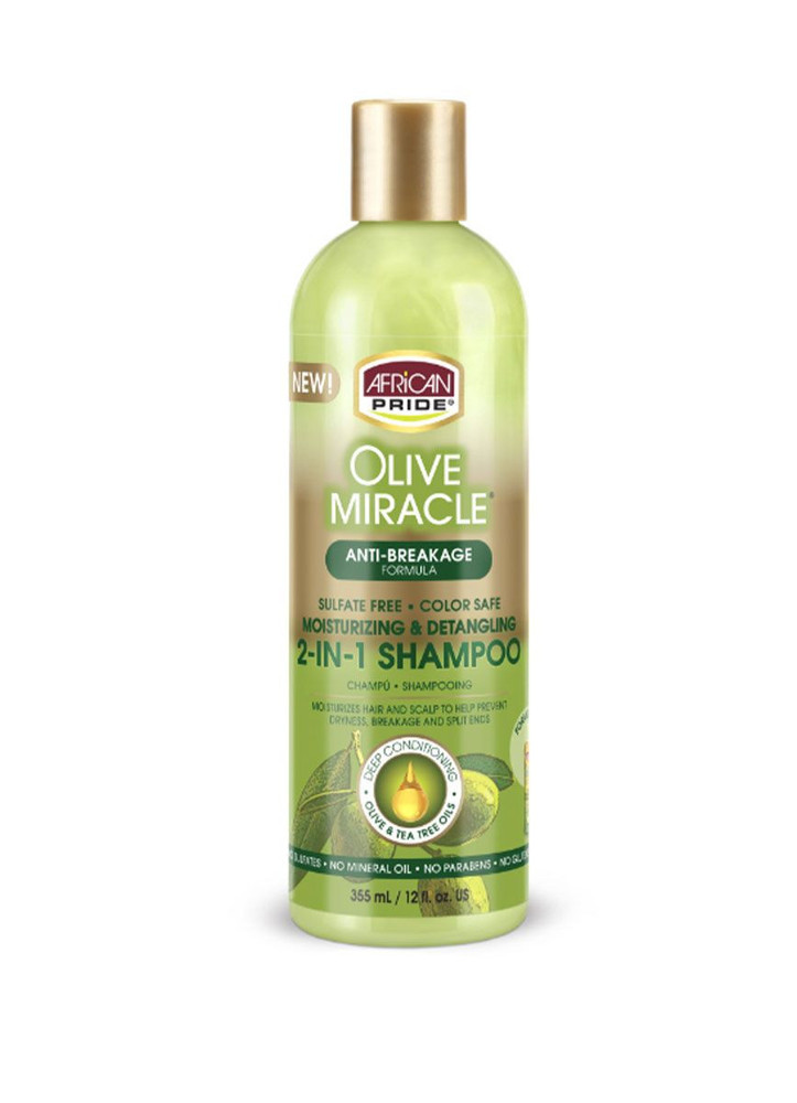 African Pride Olive Miracle Anti-Breakage 2-in-1 Shampoo & Conditioner 12 oz African Pride Olive Miracle Anti-Breakage 2-in-1 Shampoo & Conditioner 12 oz