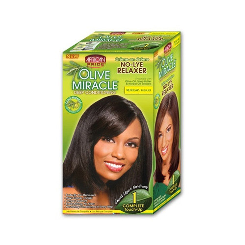 African Pride Olive Miracle No-Lye Relaxer 1 Complete Touch up African Pride Olive Miracle No-Lye Relaxer 1 Complete Touch up