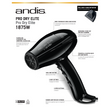 Andis Pro Dry Elite Tourmaline Ionic 1875W Hair Dryer #84025