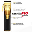 BaByliss PRO GOLDFX BOOST+ Metal Lithium Cordless Clipper FX870GBP BaByliss PRO GOLDFX BOOST+ Metal Lithium Cordless Clipper FX870GBP