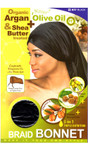 M&M HeadGear Qfitt Argan, Olive Oil, Shea Butter Treated Braid Bonnet
