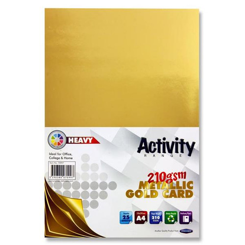 Activity A4 Card 25 Sheets - Gold