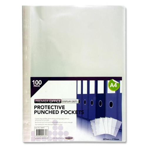 Punched Pockets Pkt.100 A4