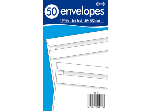 White Self Seal Envelopes 89x152mm