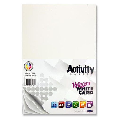 Activity A3 160gsm Card 50 Sheets  White