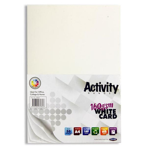 Activity A4 160gsm Card 50 Sheets - Whit