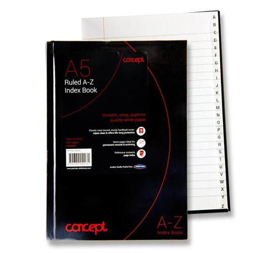 Concept A5 192pg A-z Index Book