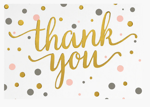 Pink & Gold Dots Thank You 14 Notes