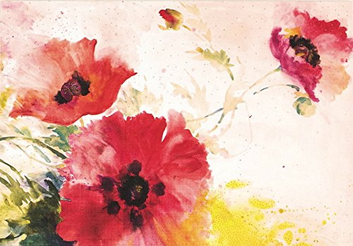 Watercolor Poppies Note 14 Cards