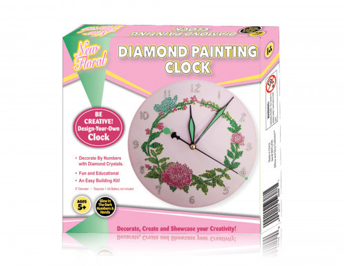 Diamond Painting Clock flowers