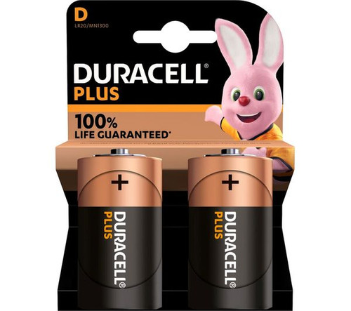 Duracell Power Plus D Batteries 2 Pack