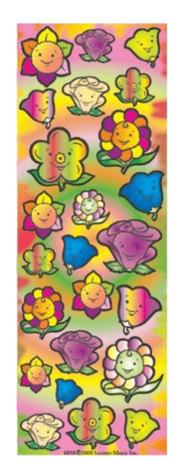 6038 Flower Smiley Die-cut Stickers