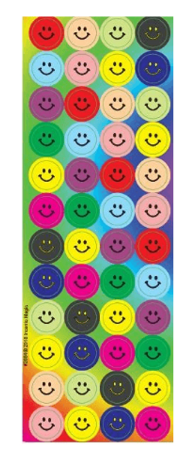 2084 Colorful Smiley Circle Foil Sticker
