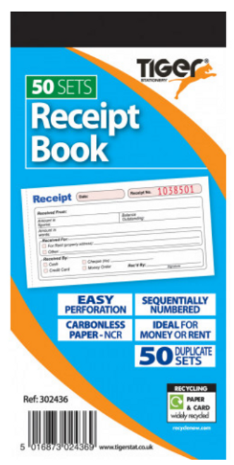 Receipt Book Small