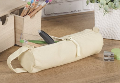 Cotton Pencil Case with handle Natural