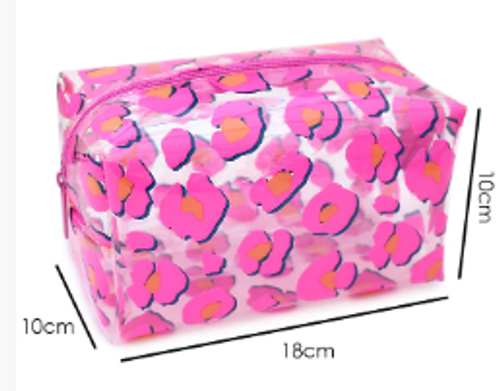 HEARTS AND LEOPARD PENCIL CASE
