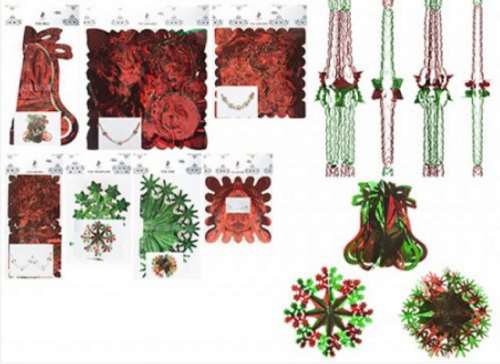 Foil Decorations Green/Red