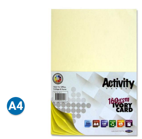 Activity A4 160gsm Card 50 Sheets -ivory