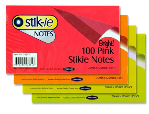 Stik-ie Notes 75x125mm - Coloured*