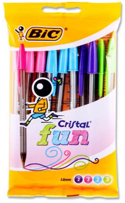 Bic Pkt.10 Cristal Ballpoint Pens - Fun