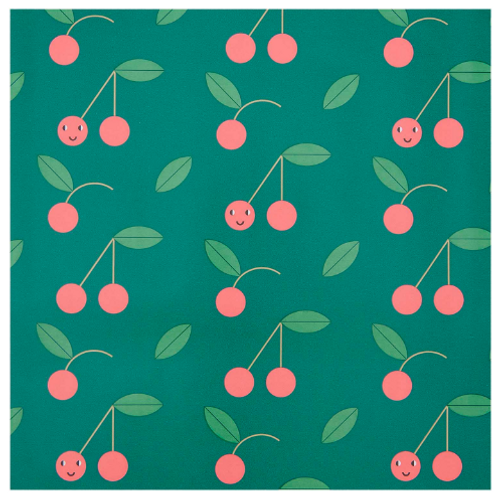 Wrapping paper cherries, green