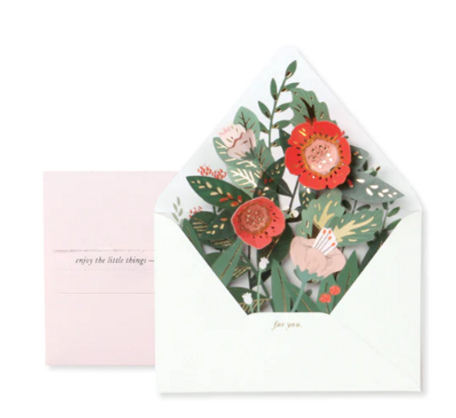 Floral Envelope 3D Layer Greeting Card