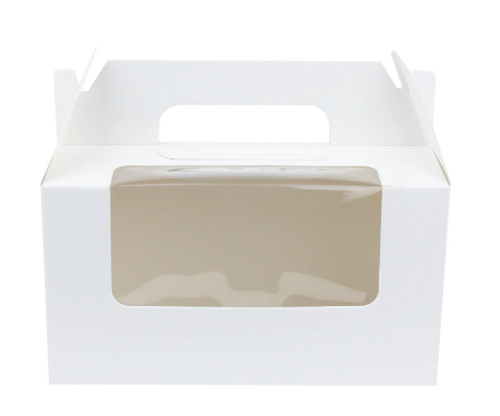 WHITE  GIFT  WITH CARRY HANDLE 16x16x9cm