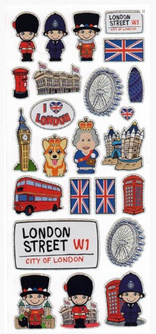 London Fancy Glitter Sticker Set