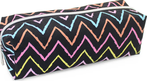 Multicolour chevron black pencil case