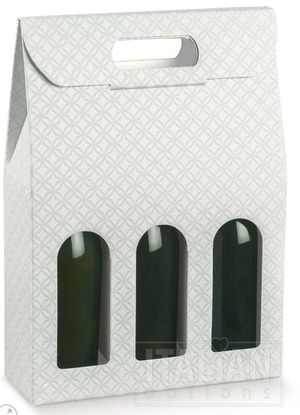 Geo Pearl Grey – 3 Bottle Wine Box with 