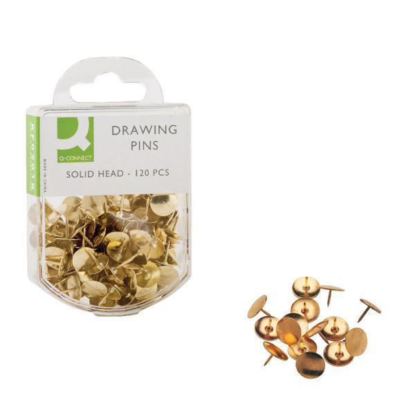 Q-Connect Drawing Pins Brass KF02018
