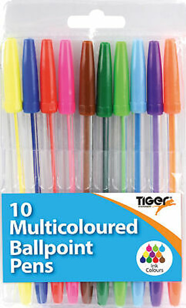 Pack of 10 multicoloured ballpens