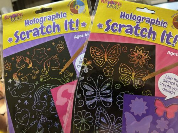 SCRATCH ART PACK 4 HOLORAPHIC