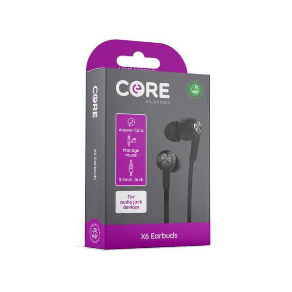 Core X6 Earphones Black