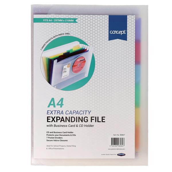 A4 7 Pocket Expanding File
