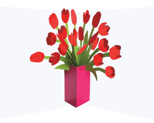 POPUP CARD Flower Vases: Tulips