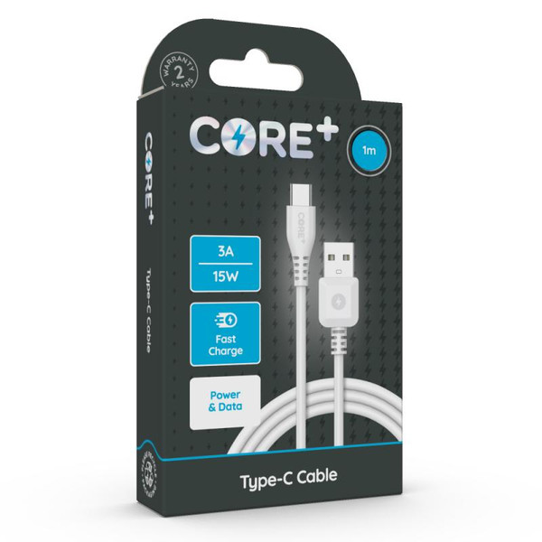 CORE+ Type-C Cable 1m White 3A/15W