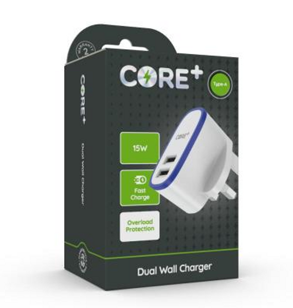 CORE+ Dual Wall Charger 15W