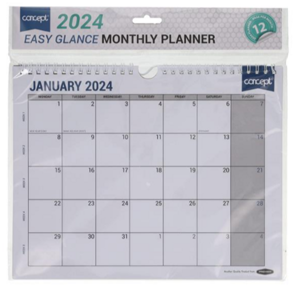 Concept 2024 Easy Glance Monthly Planner