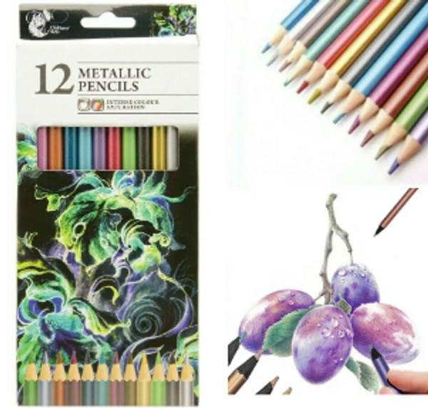 Metallic Pencils Astd 12pk