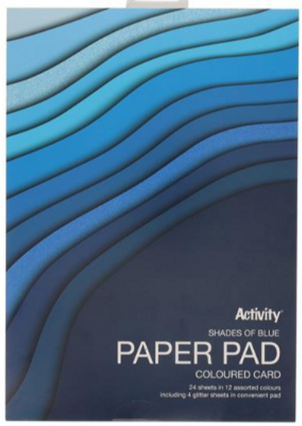 A4 180gsm Paper Pad 24 Sheets - blue