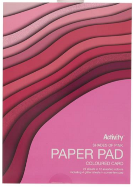  A4 180gsm Paper Pad 24 Sheets - Pink