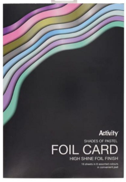 A4 220gsm Foil Card 16 Sheets - Pastel