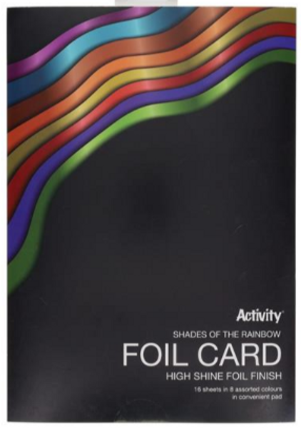 A4 220gsm Foil Card 16 Sheets - Rainbow