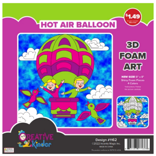 1162 Hot Air Balloon 3D Foam Art Kit