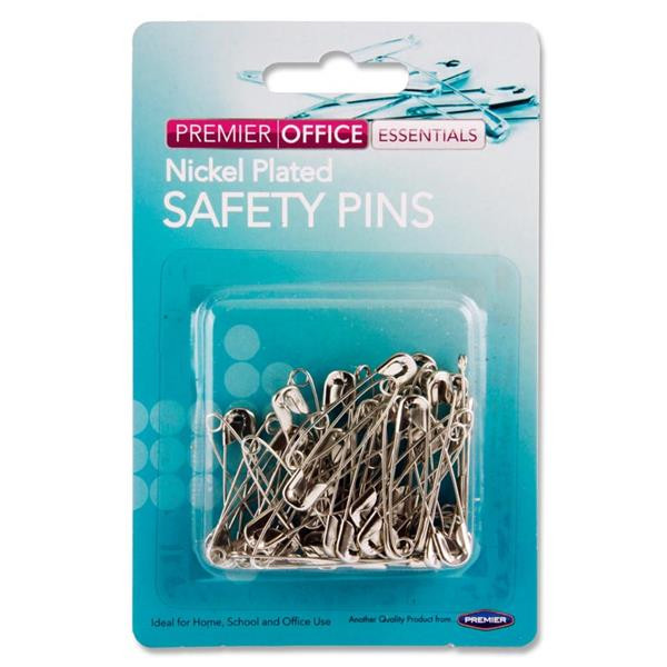 50 36mm NICKEL SAFETY PINS 