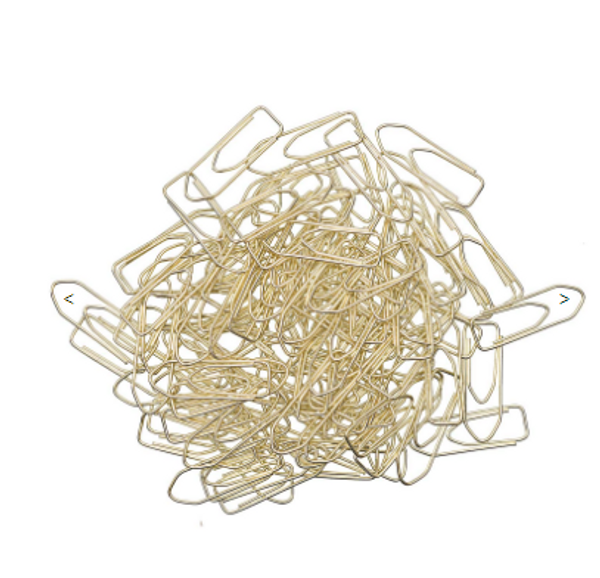 PAPER CLIPS SMALL, GOLD 150 PCS, 28 MM